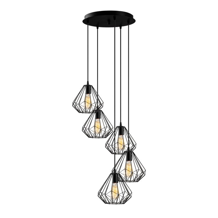 Opviq Diamond - 704-5S2 Lámpara de araña Industrial Negra Opviq Diamond - 704-5S2 Lámpara de araña Industrial Negra